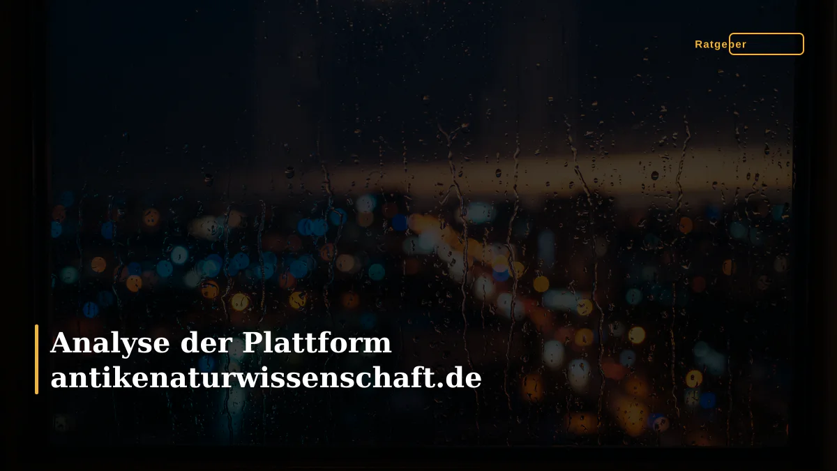 Analyse der Plattform antikenaturwissenschaft.de