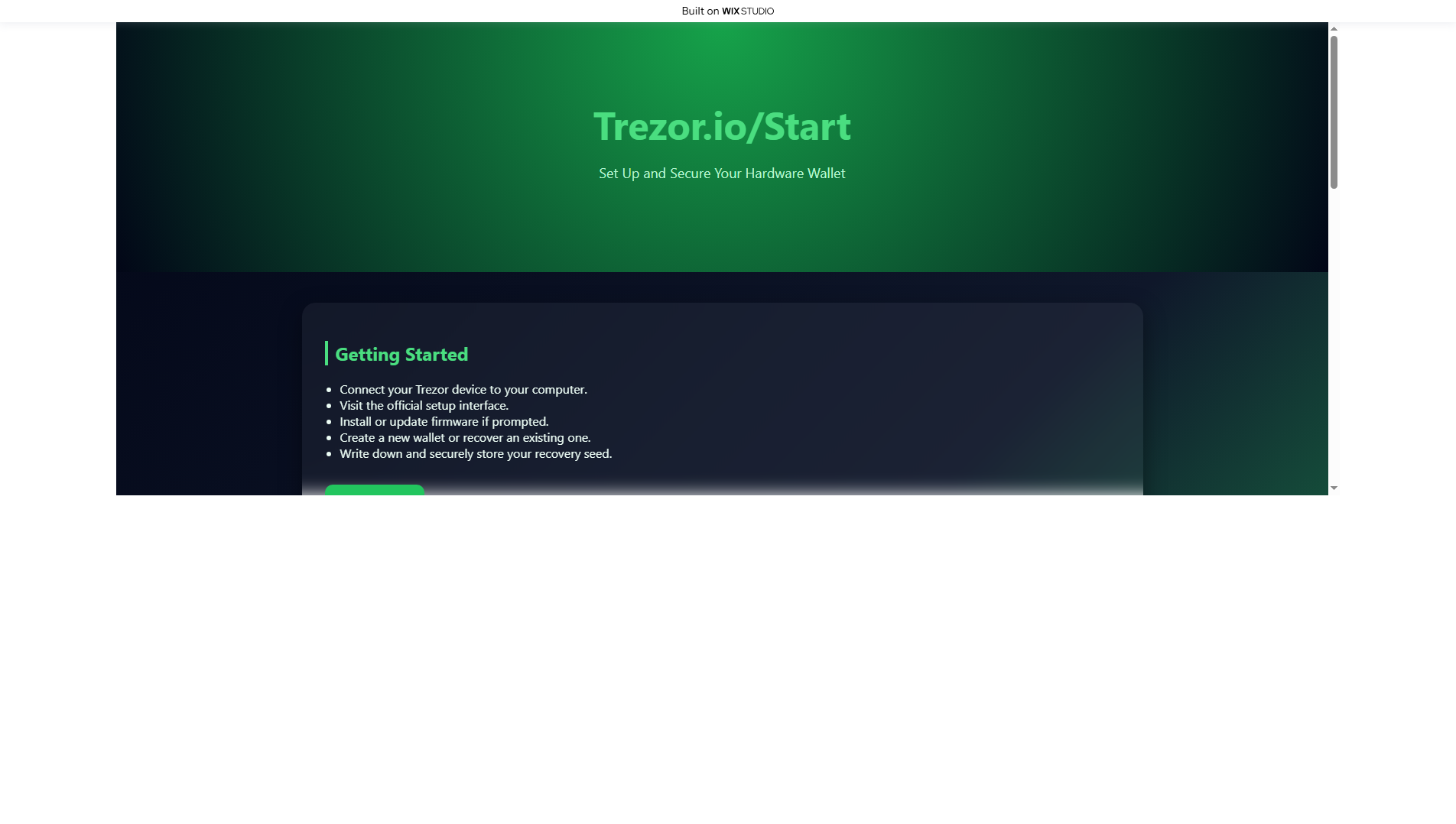 Stored capture of manage-trezo.wixstudio.com