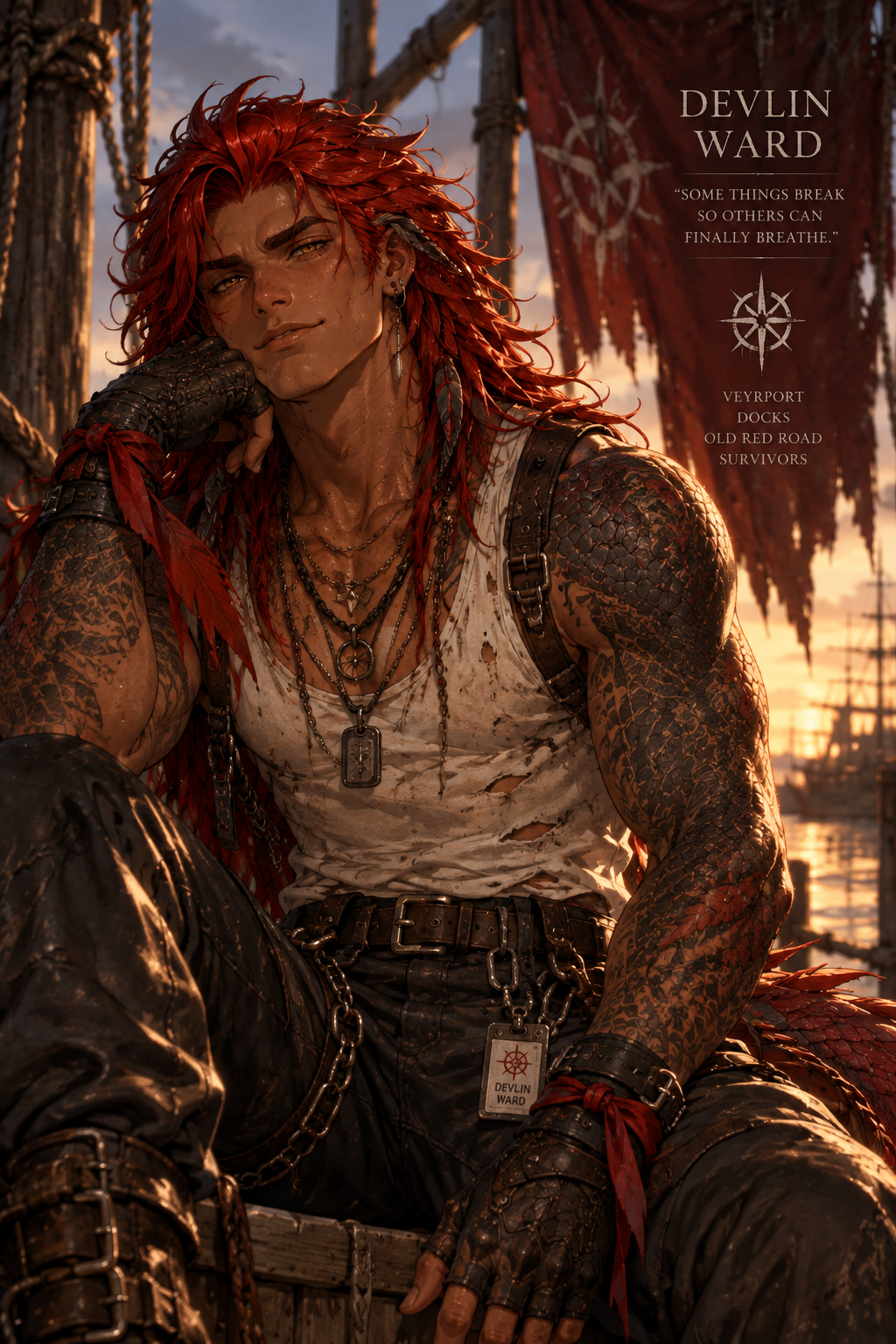 Devlin Ward, lizard-bird hybrid demi-human and Red Ribbon Twenty survivor