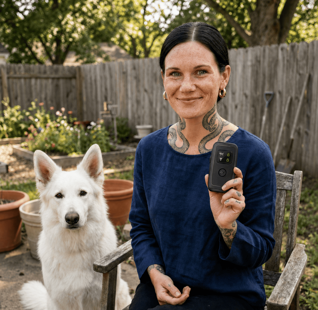 Chloe W. and her dog