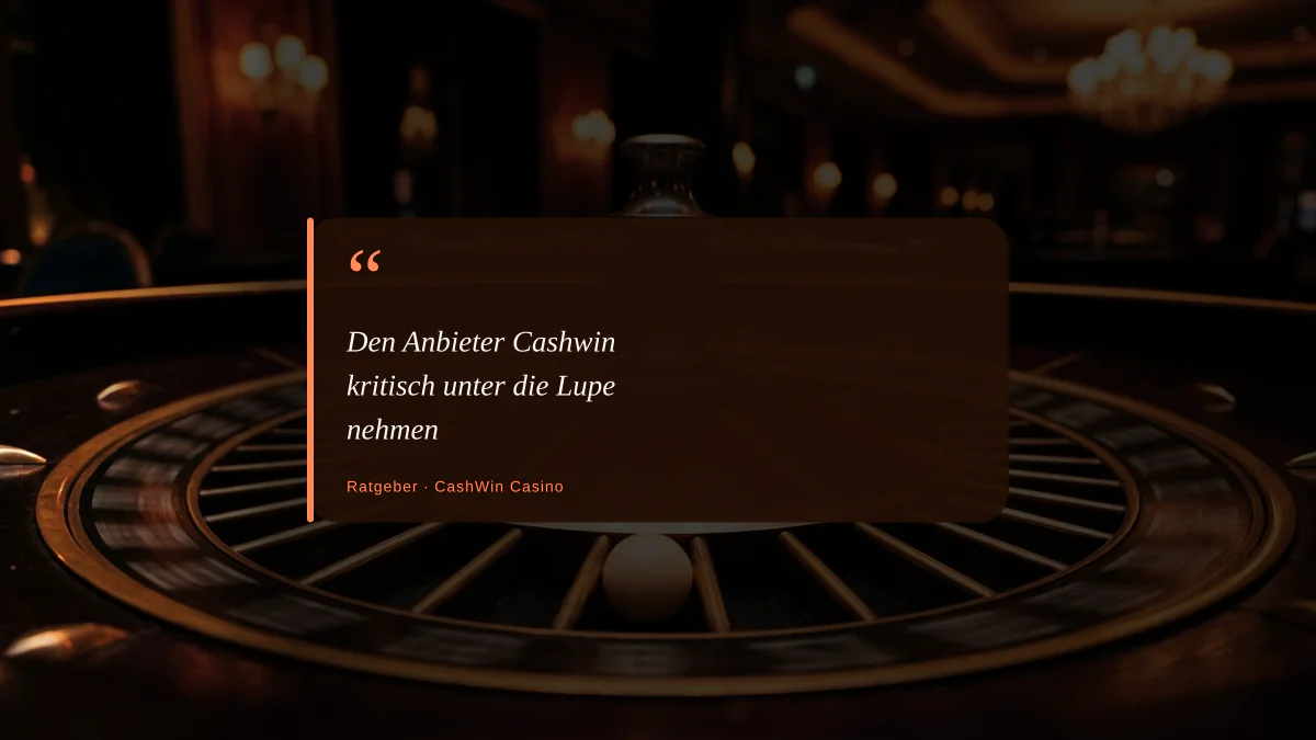 Den Anbieter Cashwin kritisch unter die Lupe nehmen