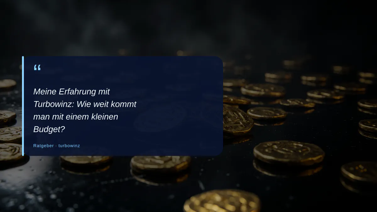 Meine Erfahrung mit Turbowinz: Wie weit kommt man mit einem kleinen Budget?