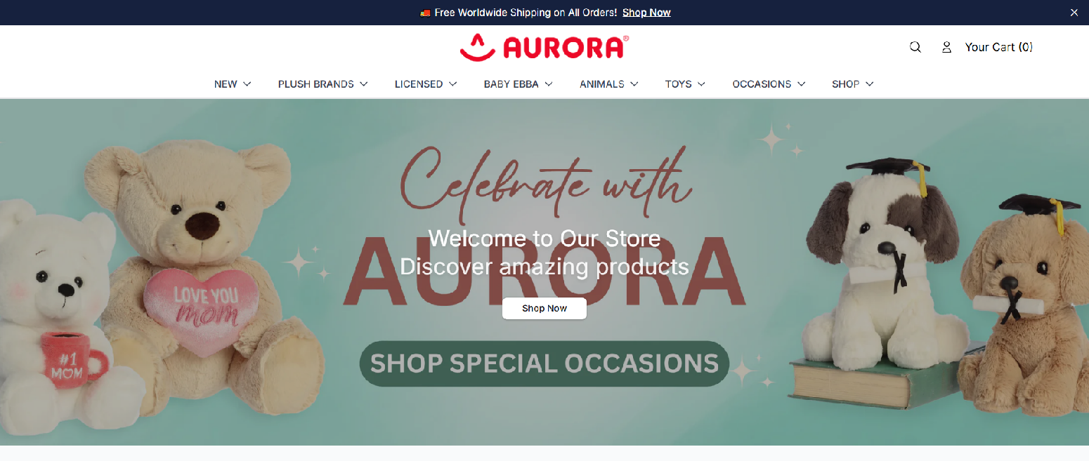 Stored capture of auroraworld.shop