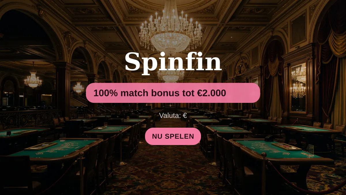 Spinfin casino — welkomstbonus 100% match bonus tot €2.000 + 150 FS, betalingen: Visa, Mastercard, Skrill, Neteller, Paysafecard