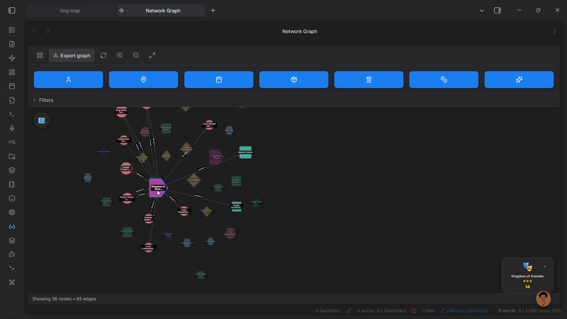 Network graph screenshot