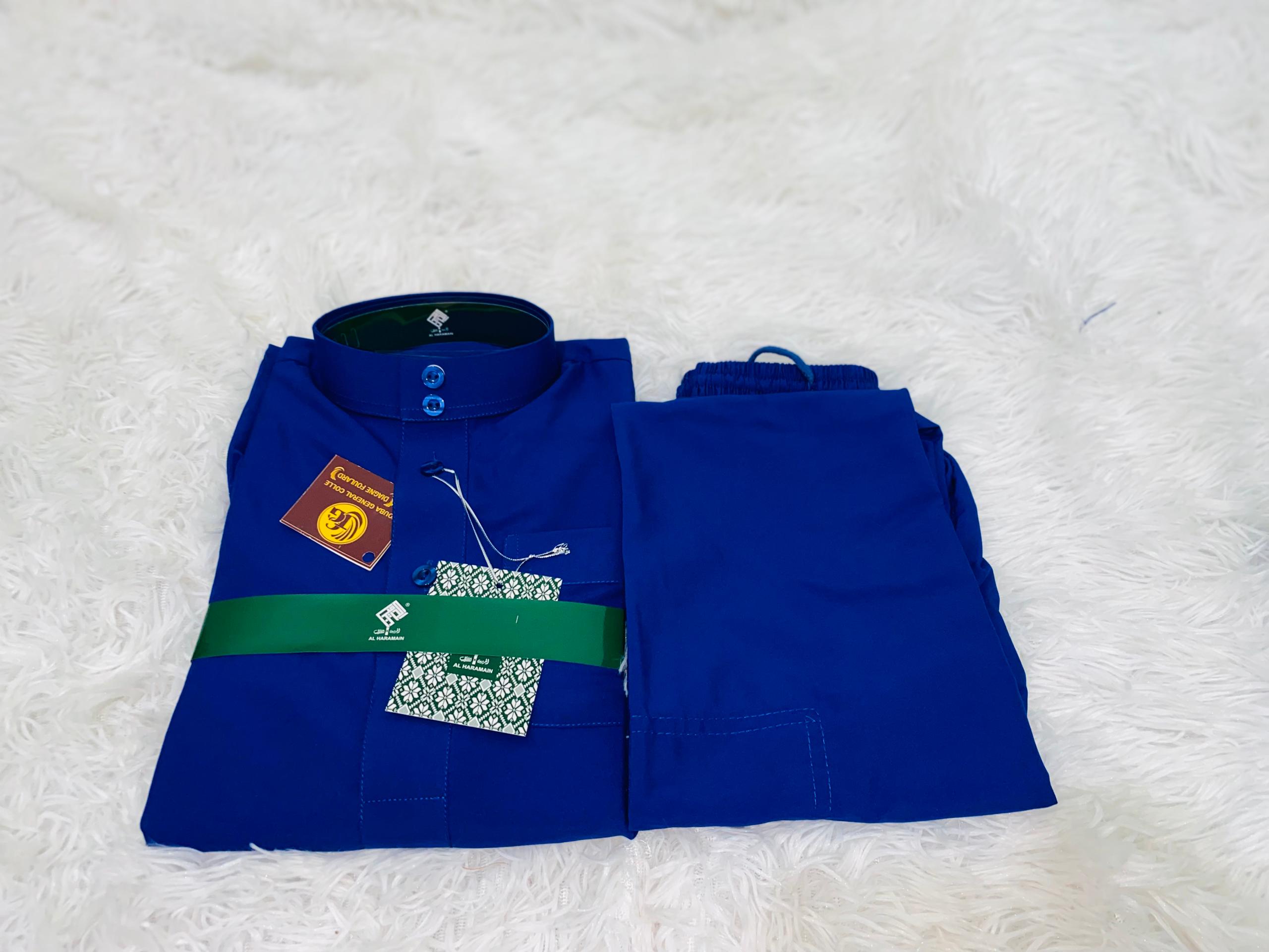 Qamis 'Al-Haramain' Elégance Bleu Foncé Royal — Mapasma Fashion Store Dakar