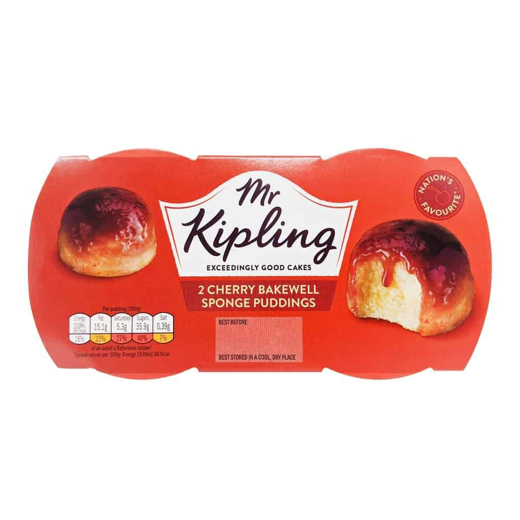 Cherry Bakewell Sponge Puddings x2 Mr. Kipling's
