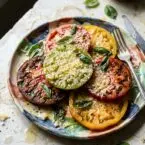 A New Summer Favorite: Grilled Heirloom Tomatoes with Savory Topping