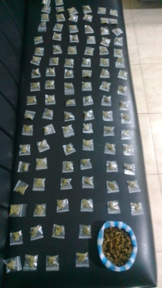 Operativos policiales en Santiago dejan dos detenidos y 399 porciones de presunta marihuana ocupadas  .