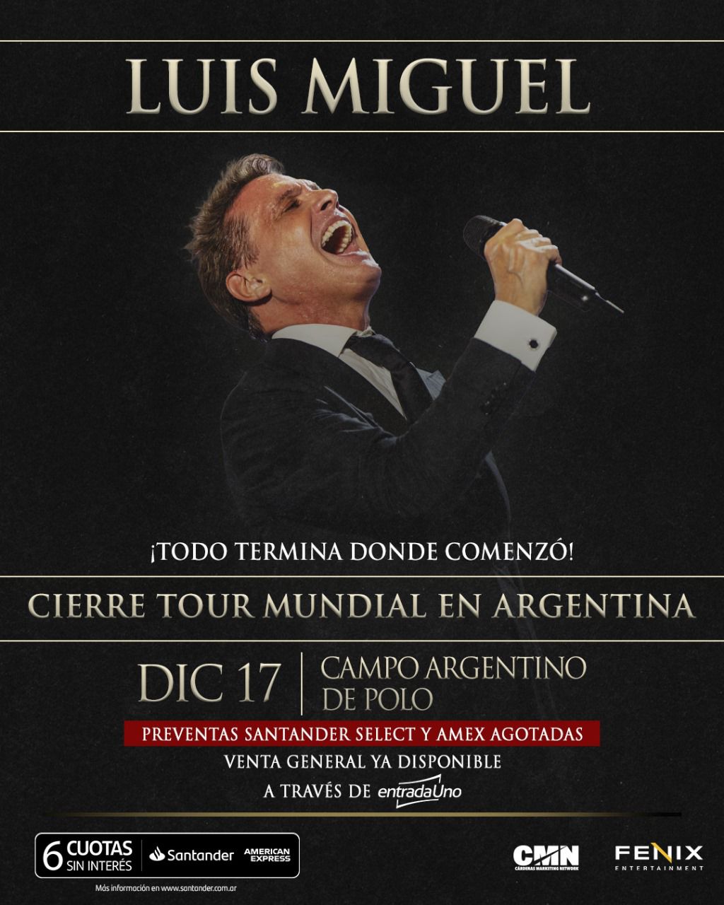 Luis Miguel en Campo Argentino de Polo