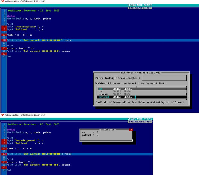 Debug-mit-Watchliste