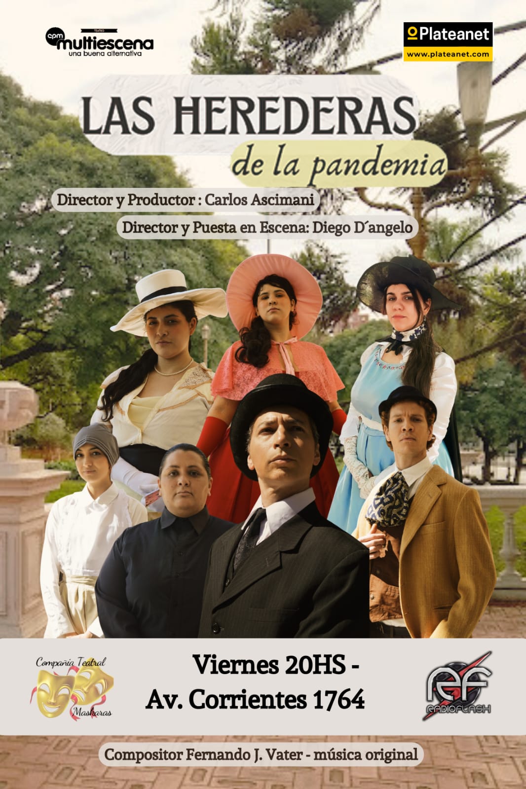 HEREDERAS FLYER OFICIAL.jpg Radio Flash presenta en la calle corrientes: »Las Herederas de la Pandemia»