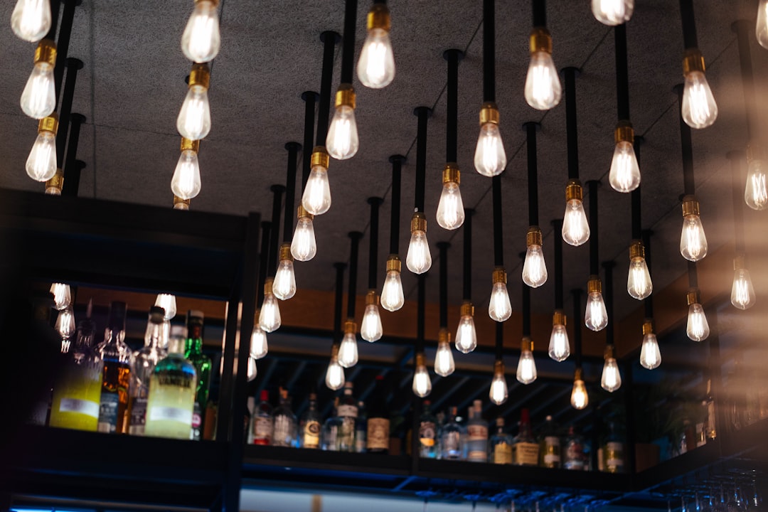 craft beer tap handles bar warm lighting