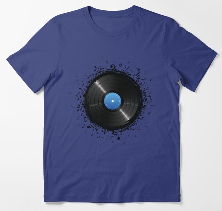 Vinyl Record Music Notes Sheet Music Cool Funny Unisex T-Shirt