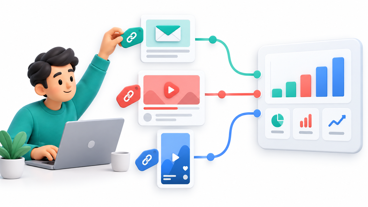 Newsletter, video, and clip placements mapped to separate creator tracking records