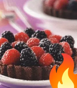 Постер Коржики с шоколадом и ягодами