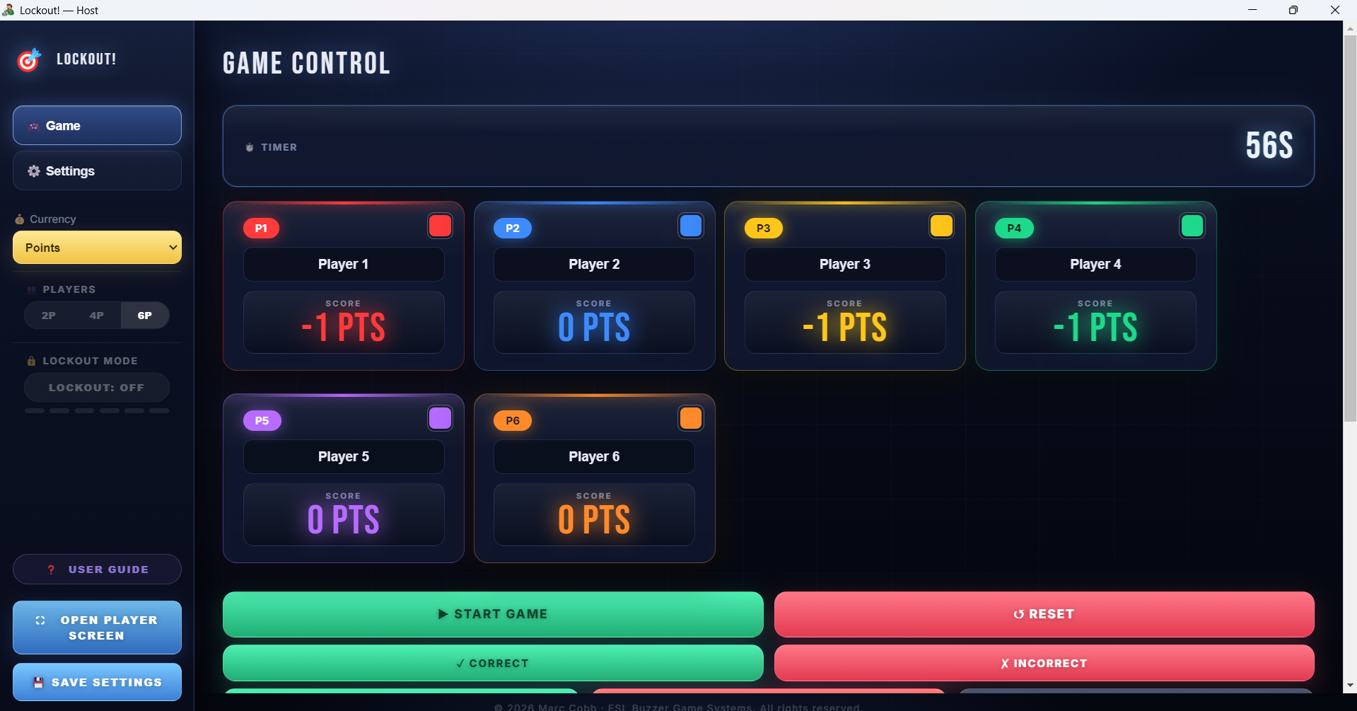 Host Screen