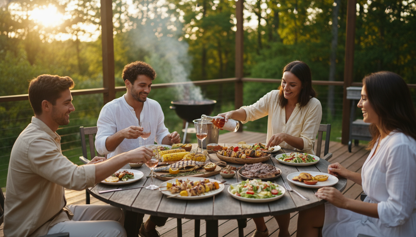 Grilled chicken and vegetable skewers for an easy summer dinner