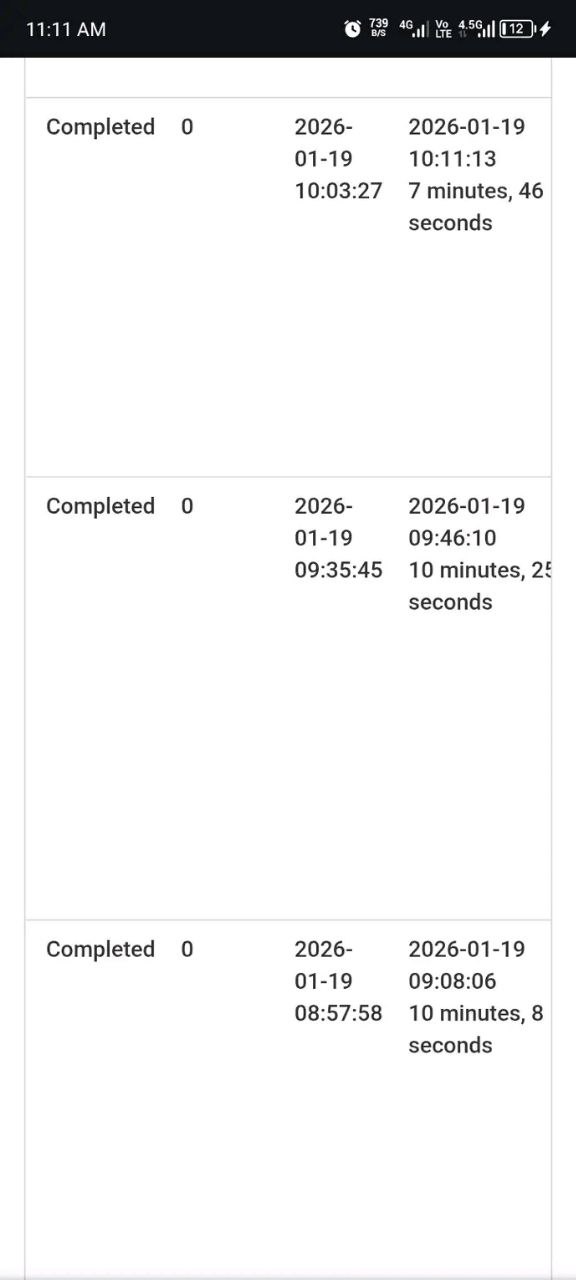 Customer feedback screenshot