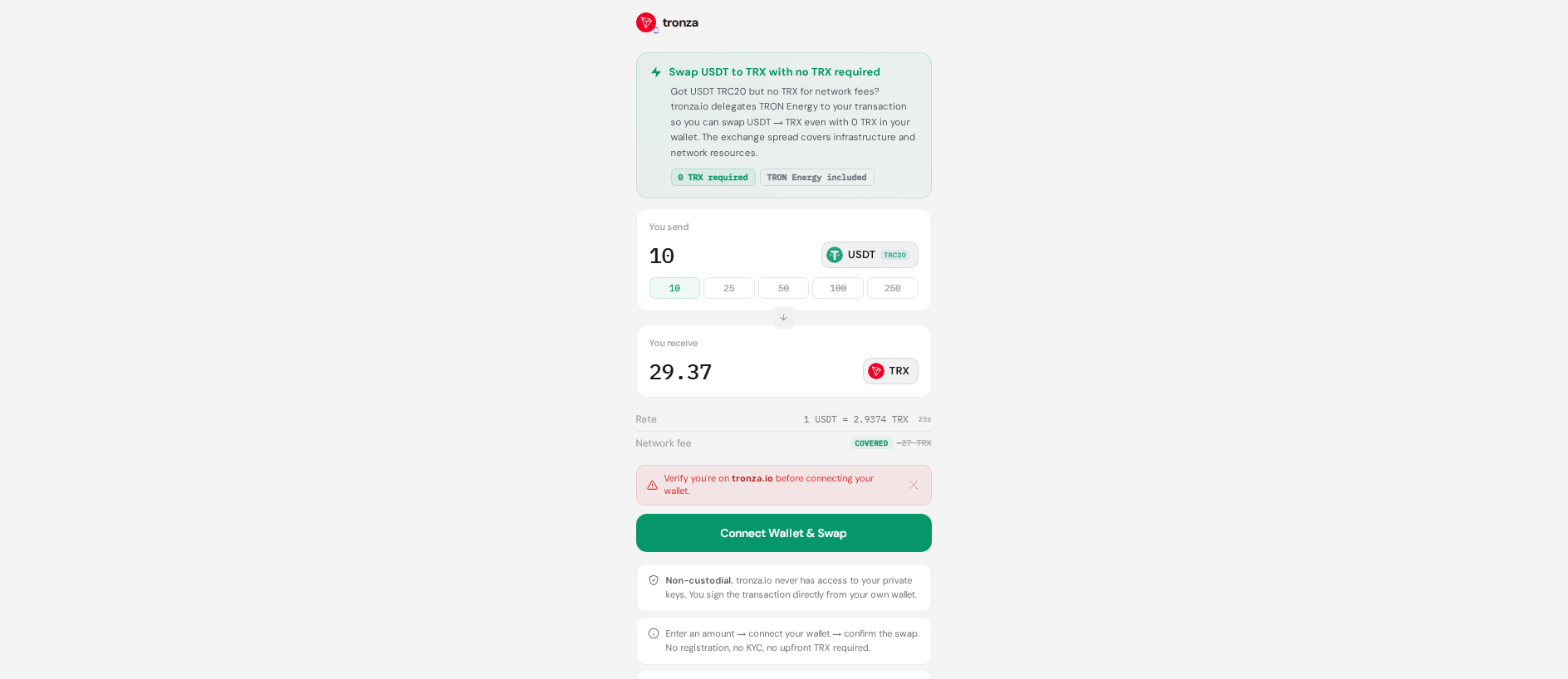 Stored capture of tronza.io