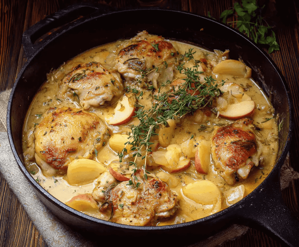 Chicken Normandy or French Apple Cider Chicken step photo