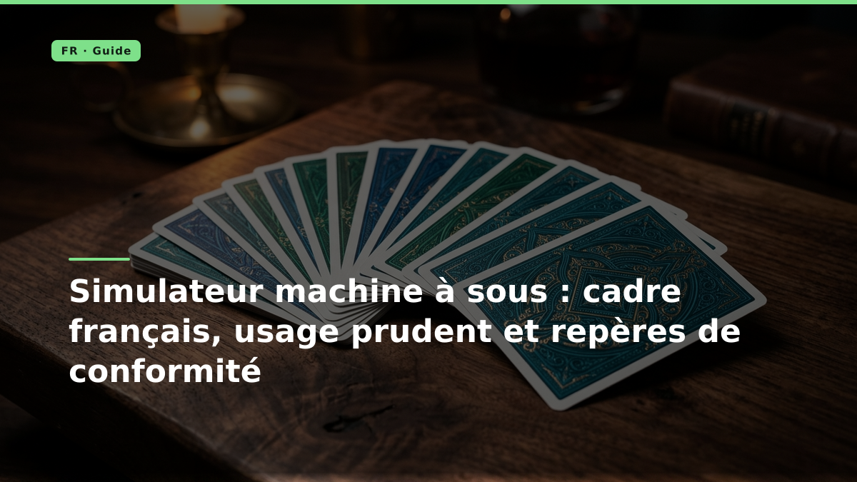 Simulateur machine à sous : cadre français, usage prudent et repères de conformité