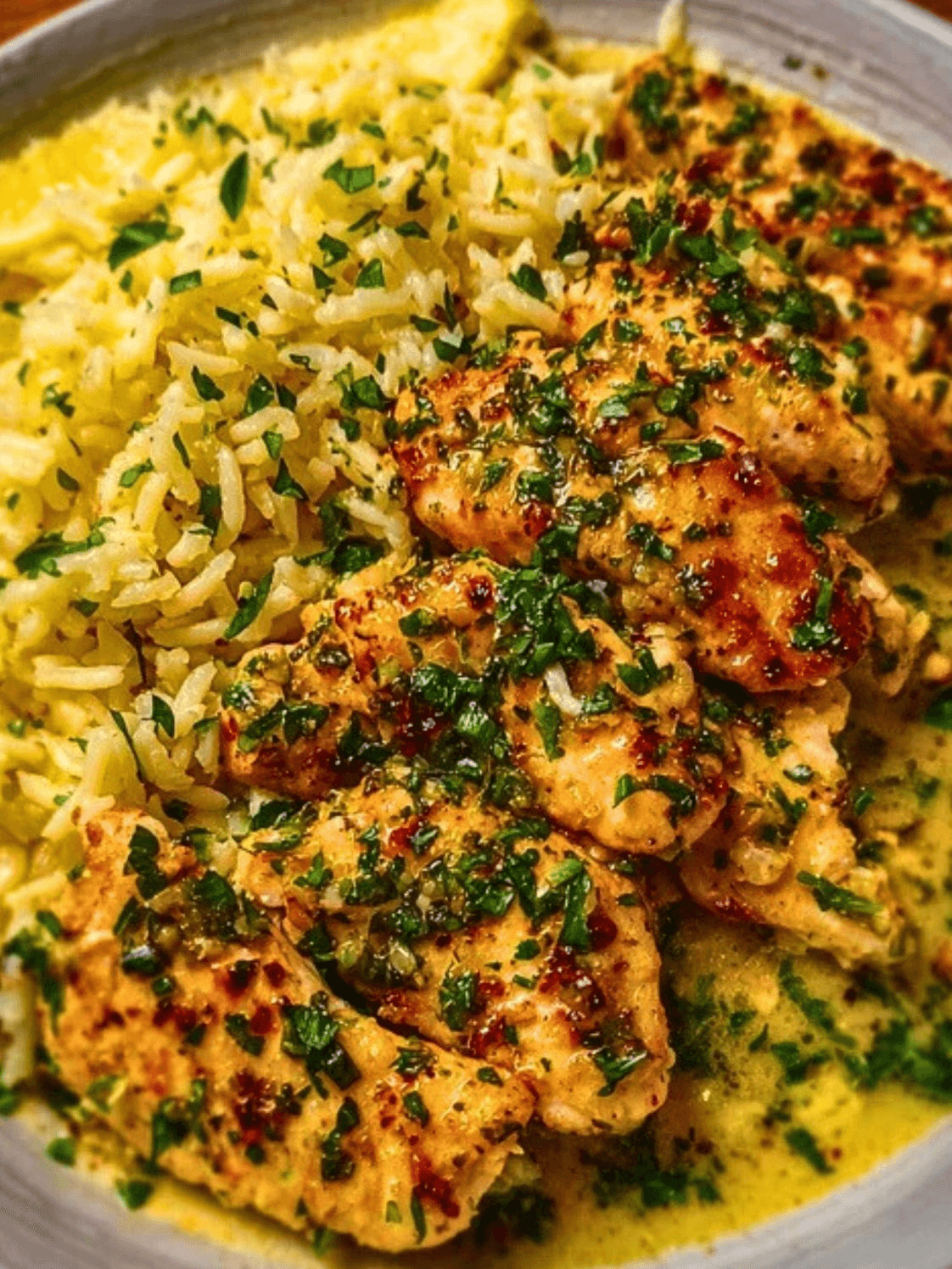 Chicken Scampi with Garlic Parmesan Rice step photo