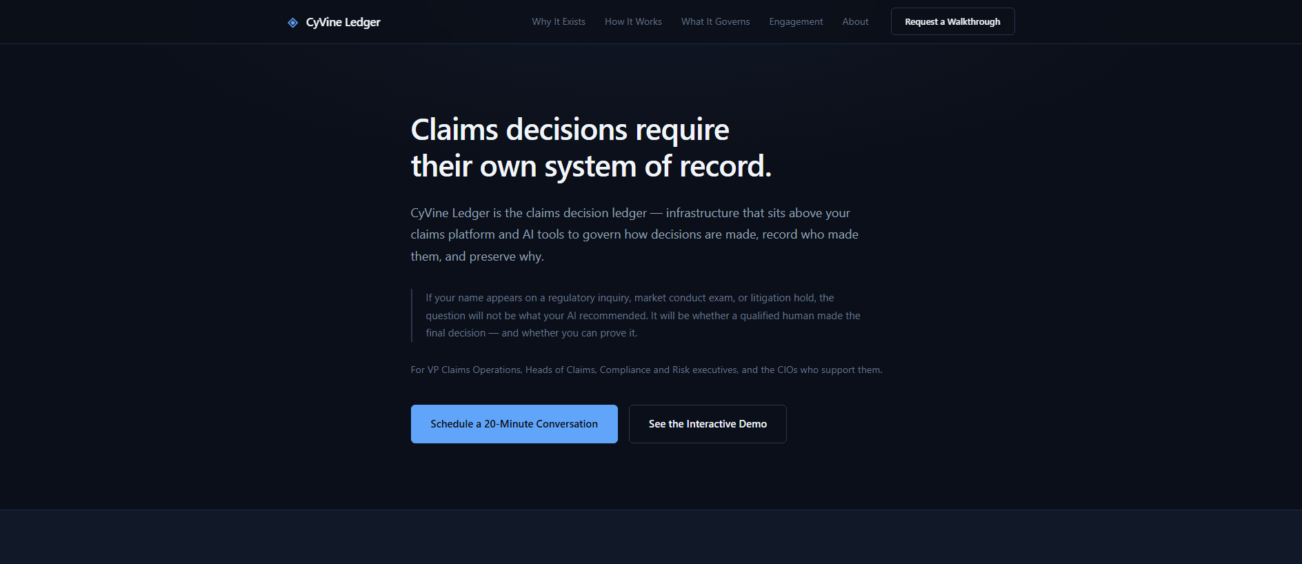 Stored capture of cyvineledger.pages.dev