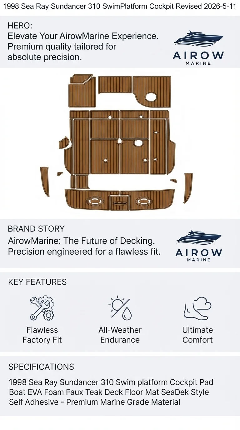 1998-sea-ray-sundancer-310-swim-platform-cockpit-eva-foam-teak-deck-mat detail