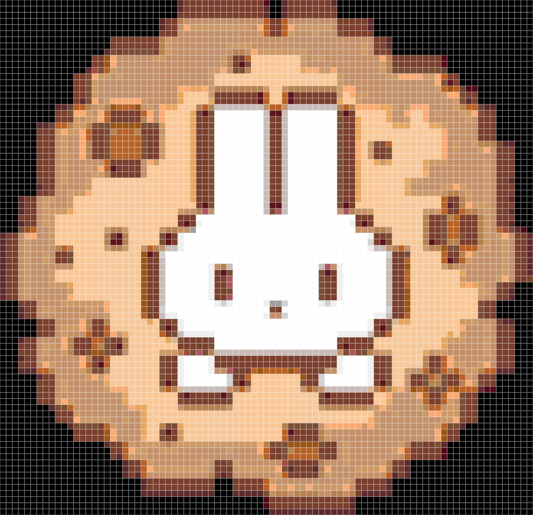 Cute Bunny Inside Chocolate Chip Cookie Pixel Art
