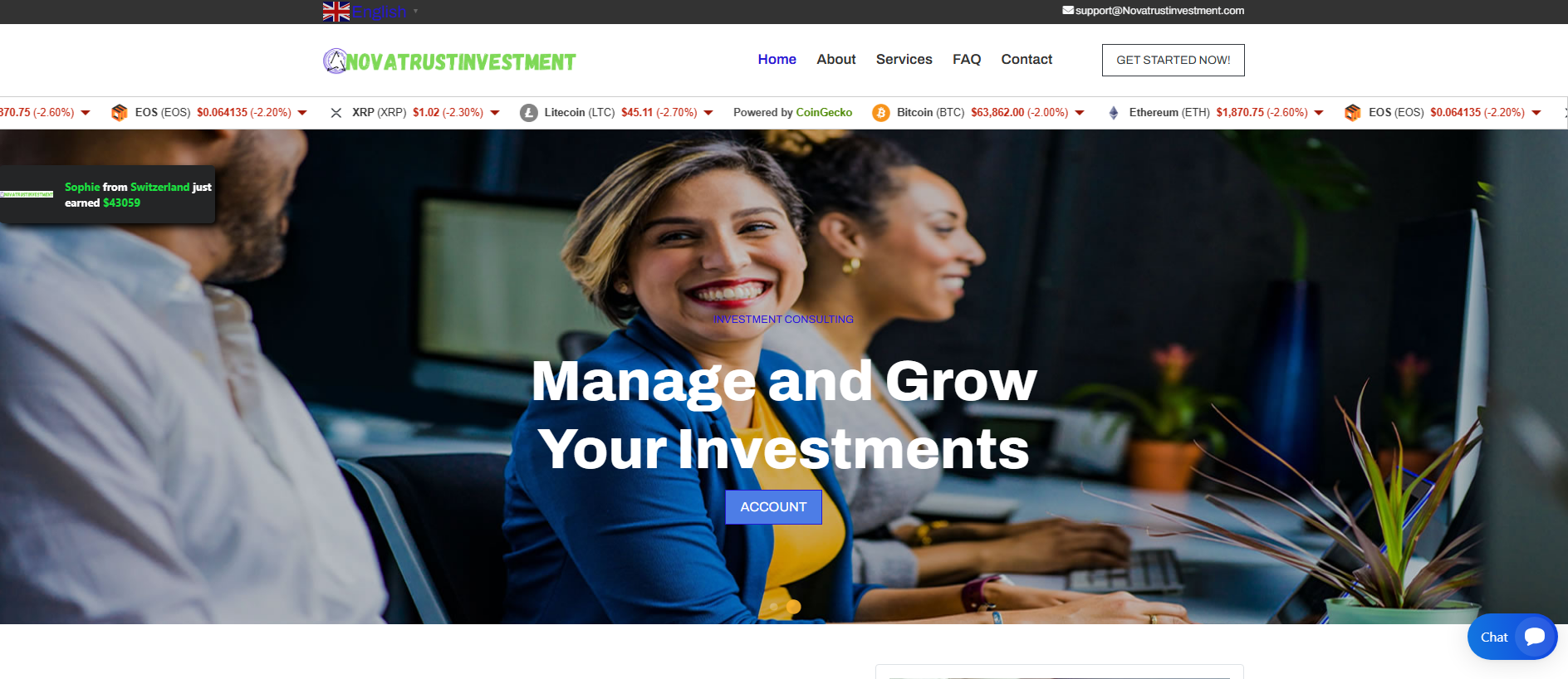 Stored capture of novatrustinvestment.com