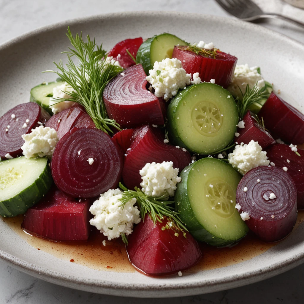 Beet Salad with Feta, Cucumbers, and Dill for Bright Flavors!