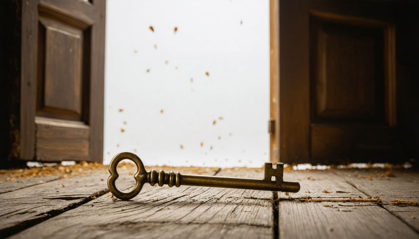 A sacred key that opens onto an empty room — but at least the lighting is cinematic.