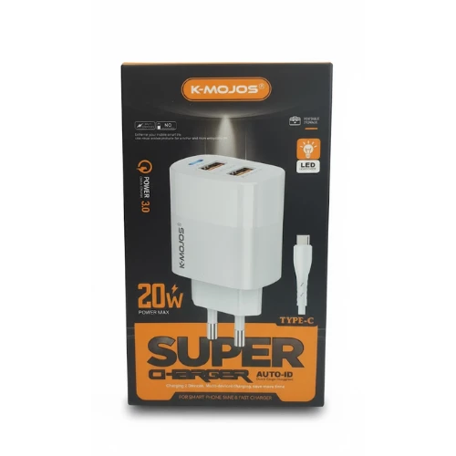 شاحن Type-C KM20W Auto-ID
