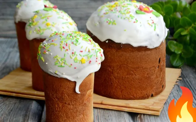 Фото Куличи на желтках, с белковой глазурью