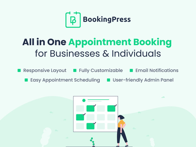 This plugin, called BookingPress appointment booking, provides a dashboard that summarizes all the hands-on widgets, charts, and tables that describe how your business is performing.