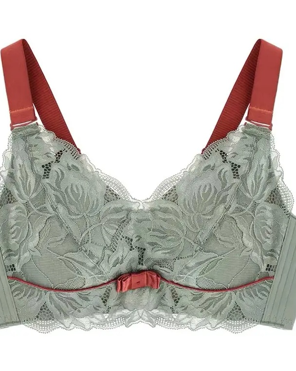 Lace Longline Wide-Strap Bralette – Dusty Mauve Elegance Bra, Side view