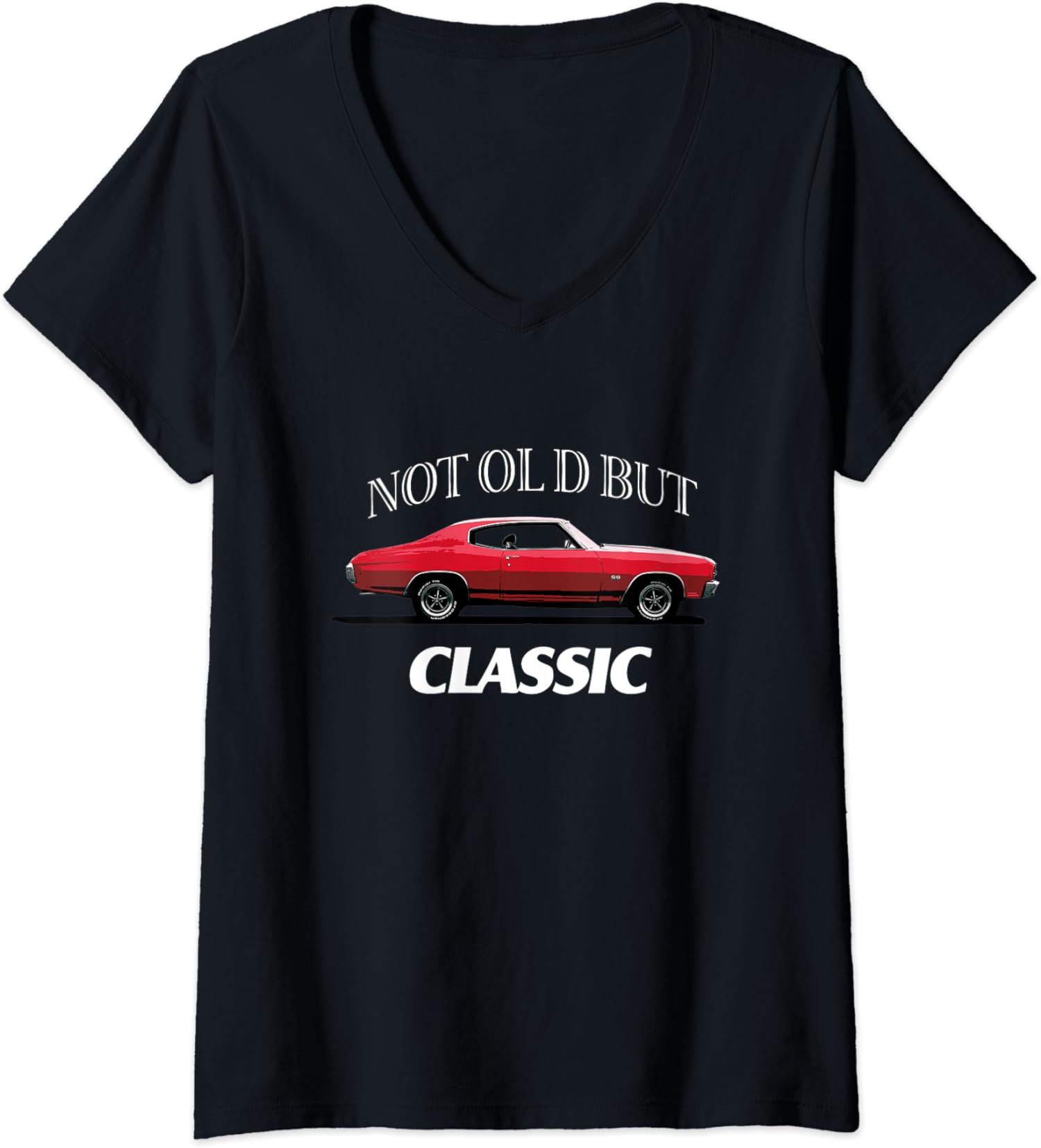 Not Old But Classic Funny Retro Car Cool Ladies’ V-Neck Tshirt
