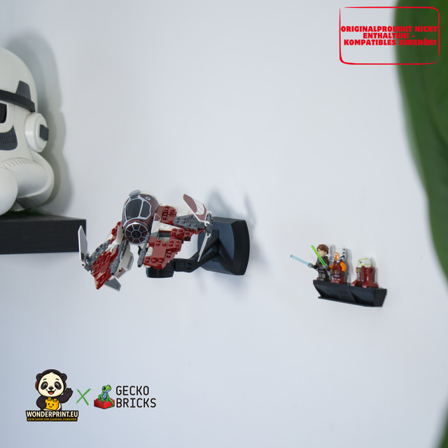 Wandhalterung kompatibel mit LEGO® Star Wars Ahsokas Jedi Interceptor™ 75401 – Display Präsentation