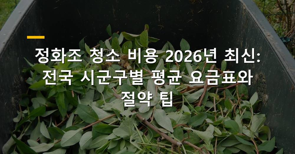 정화조 청소 비용 관련 이미지