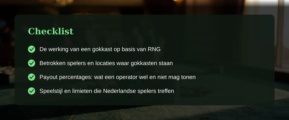 Hoe een gokkast in het casino werkt voor spelers in Nederland — Checklist