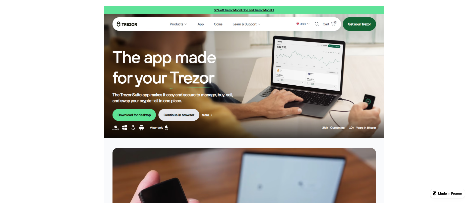Stored capture of started-trezrio.framer.ai