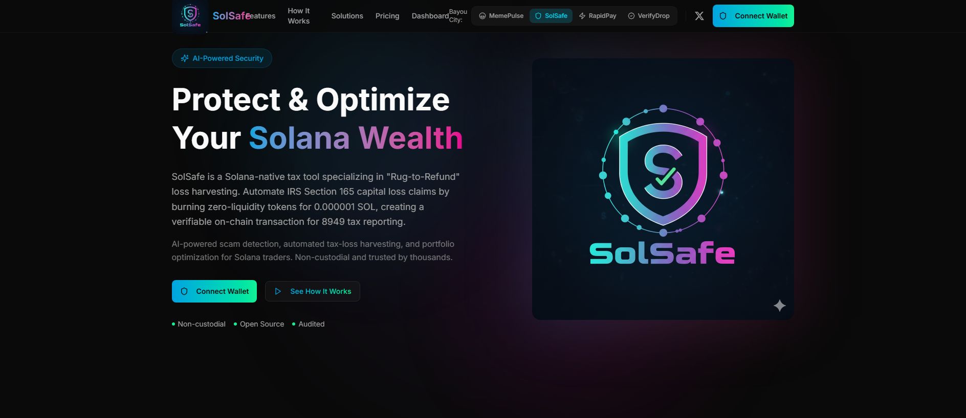 Screenshot of app.getsolsafe.com