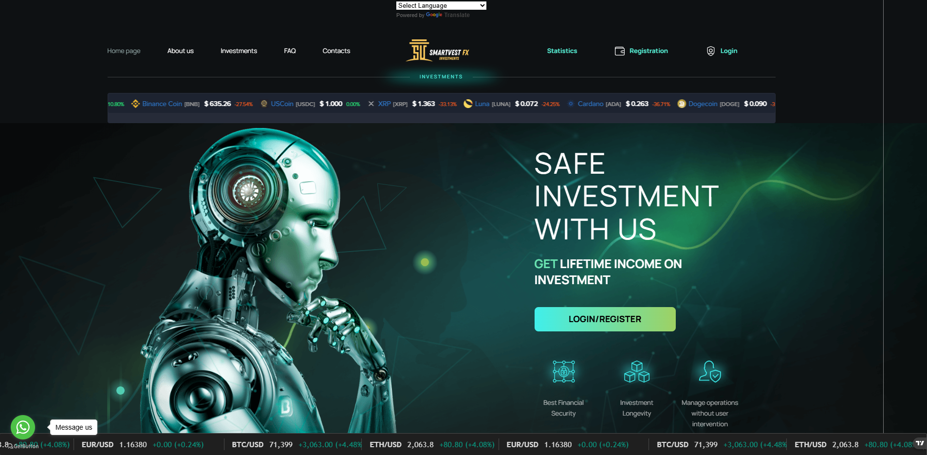 Screenshot of smartvestfxinv.com