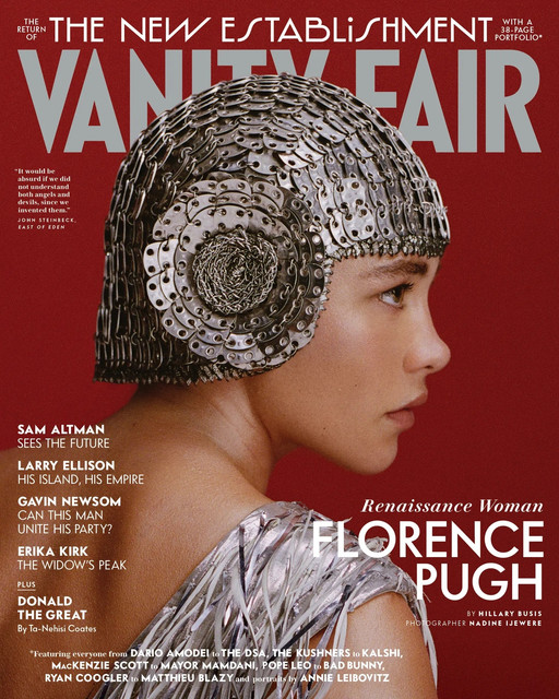 Флоренс Пью сфотографированная Надин Иджевере для Vanity Fair 2026 год.jpg