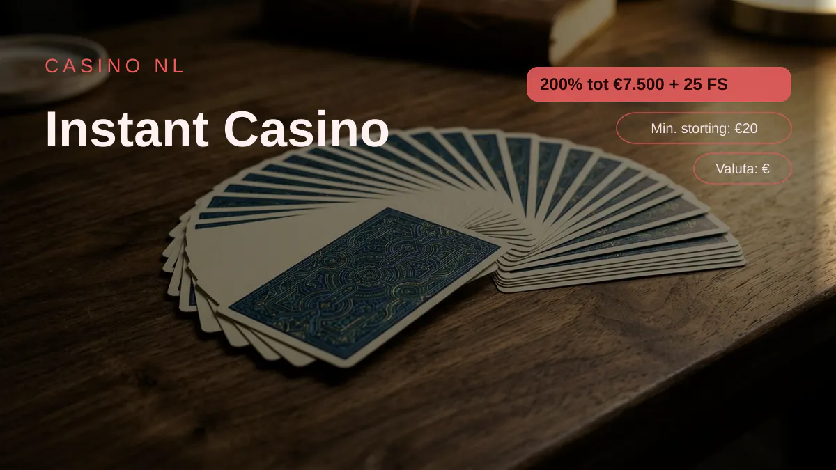 Instant Casino — welkomstbonus 200% tot €7.500 + 25 FS, betalingen: Visa, Mastercard, Sofort, Giropay, Pix