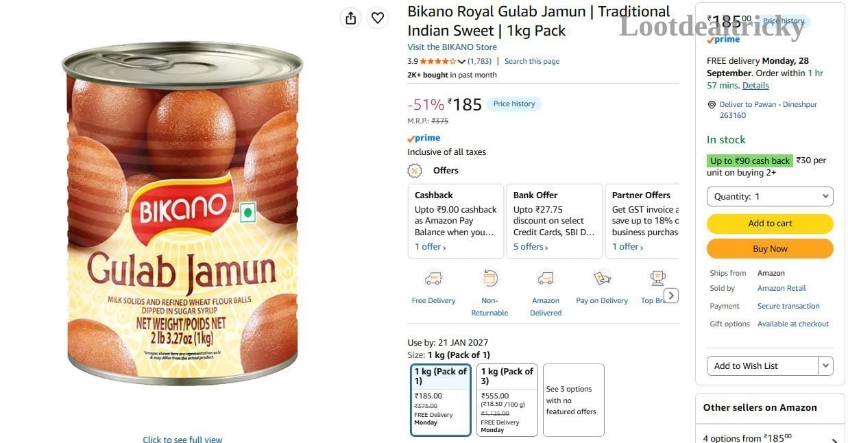 Bikano Royal Gulab Offer Image