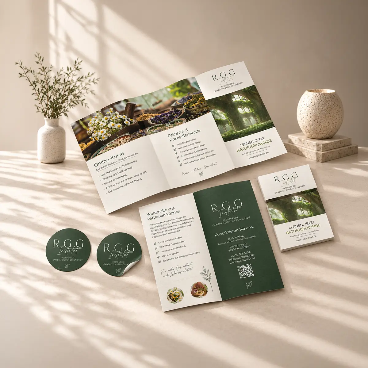 Visitenkarten und Flyer im einheitlichen Design als professionelles Print-Paket für Unternehmen und Selbstständige