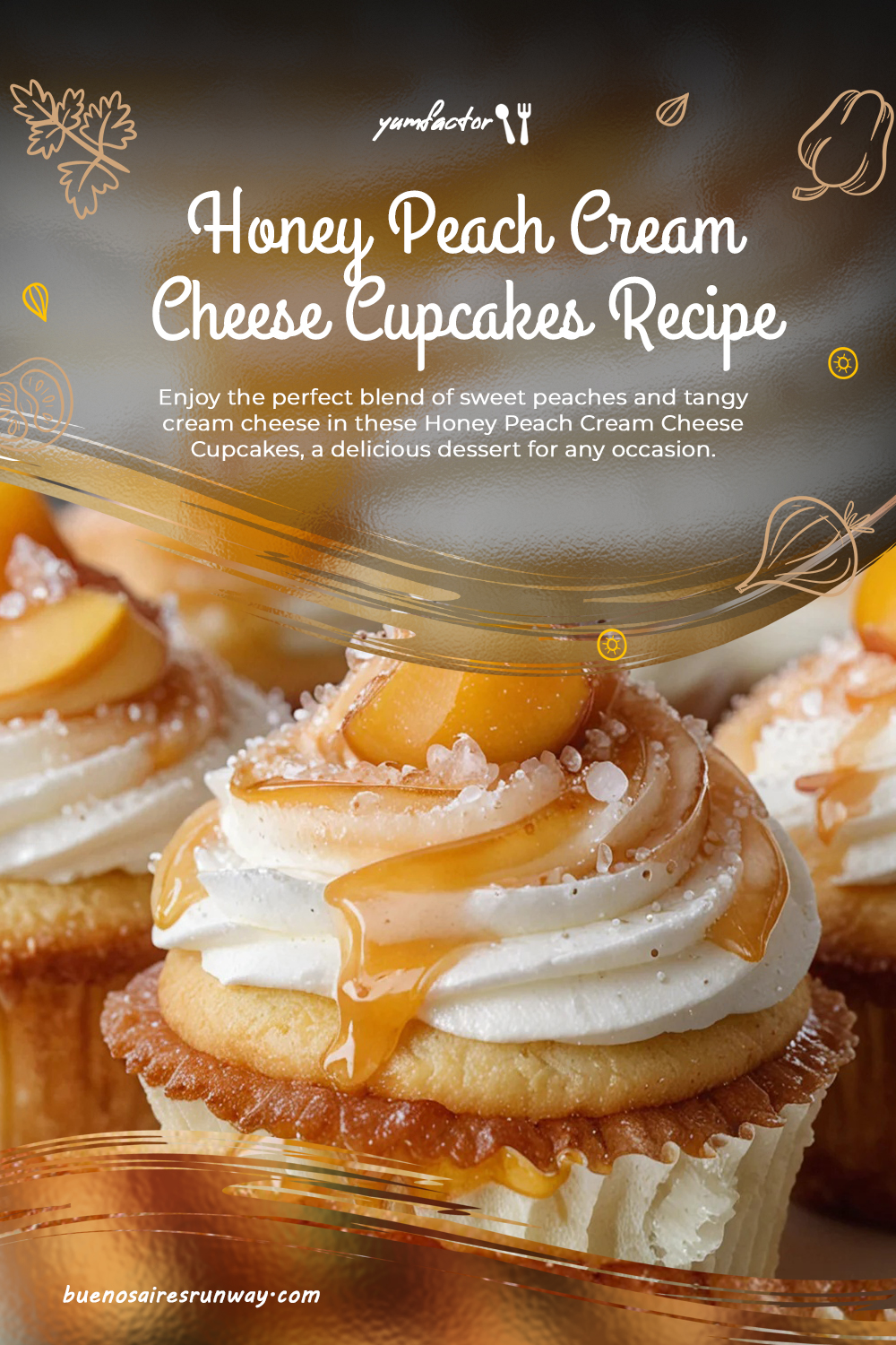 Honey Peach Cream Cheese Cupcakes Recipe
