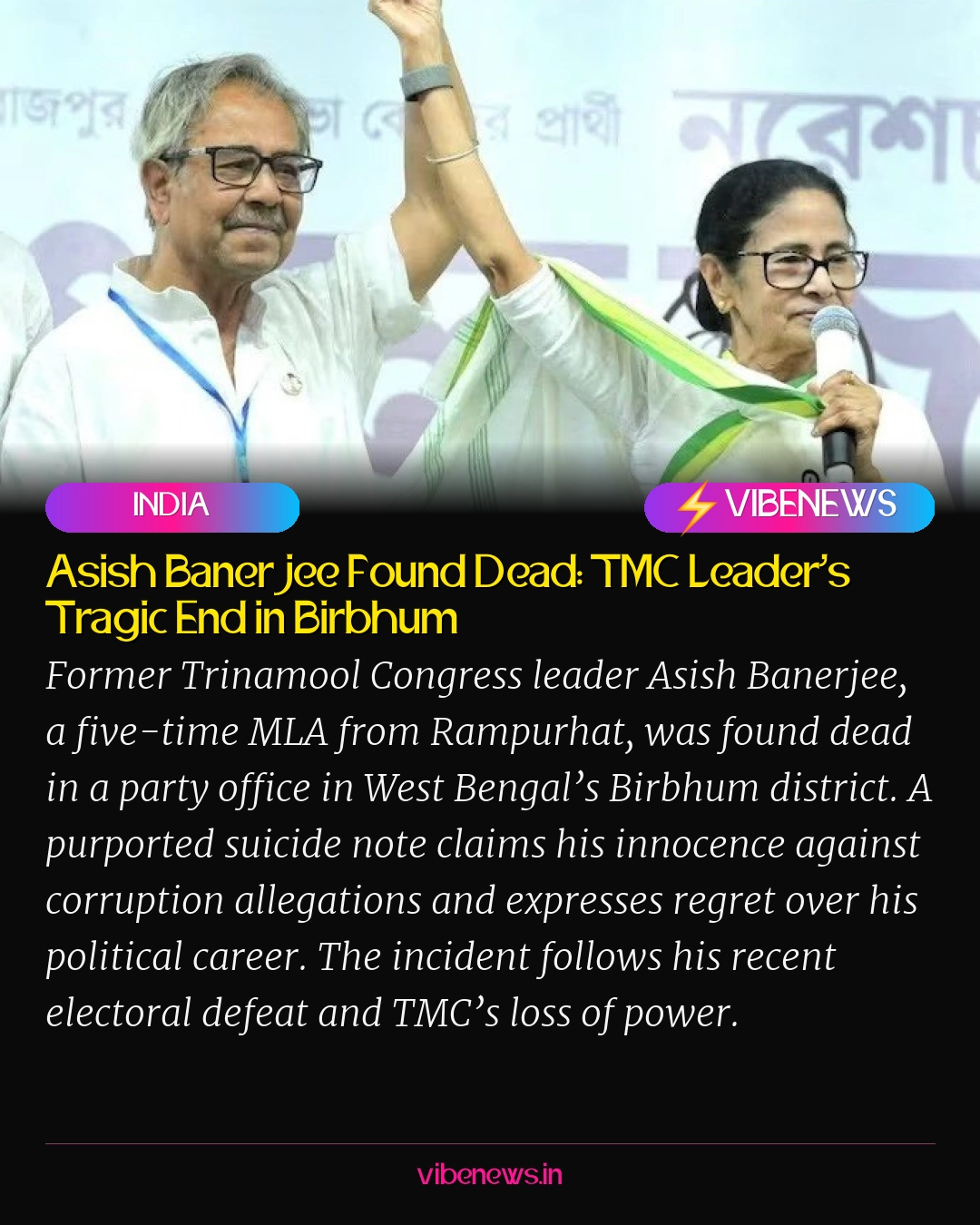 Asish Banerjee Found Dead: TMC Leader’s Tragic End in Birbhum